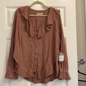 NWT Free People Amber Ruffle Top. Never worn! Size S